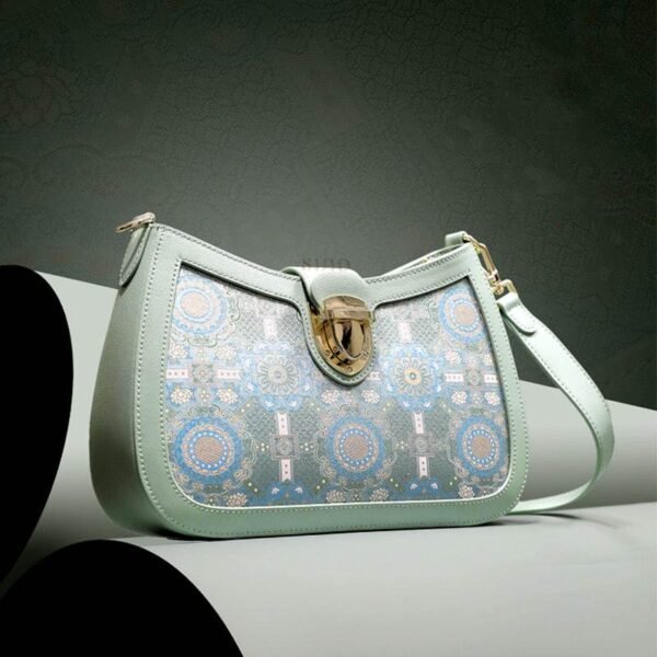 1_ソング_ブロケード_レザー_グリーン_ショルダーバッグ_バダユン_パターン_FJ270038-2 1_Song_Brocade_Leather_Green_Shoulder_Bag_Badayun_Pattern_FJ270038-2