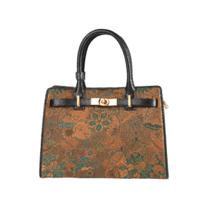 Handmade Song Brocade Chinoiserie Vintage Brown Kelly Bag