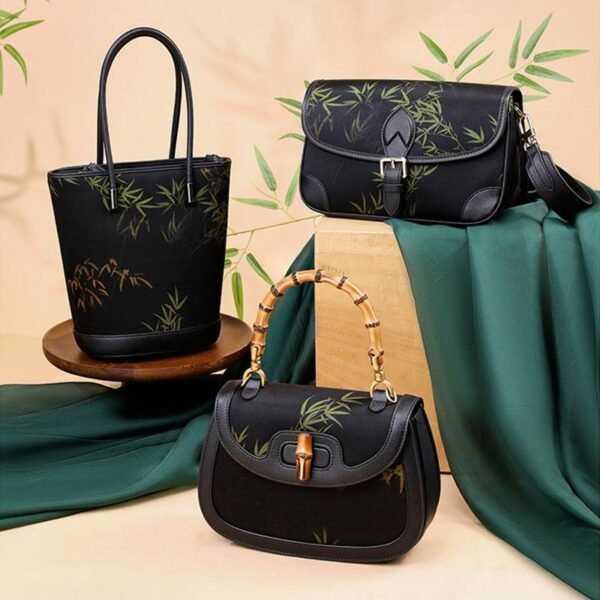 2_Xiangyunsha_Silk_Bamboo_Print_Crossbody_Bucket_Bag_P110608 2_Xiangyunsha_Silk_Bamboo_Print_Crossbody_Bucket_Bag_P110608