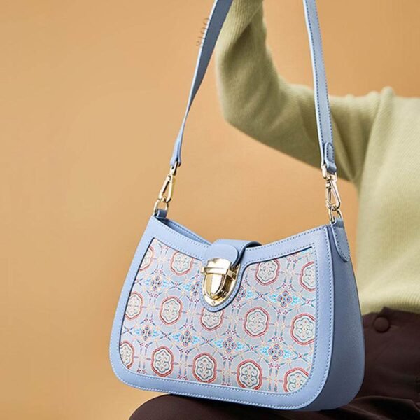 4_歌_ブロケード_レザー_ブルー_ショルダーバッグ_如意柄_FJ270038-1 4_Song_Brocade_Leather_Blue_Shoulder_Bag_Ruyi_Pattern_FJ270038-1