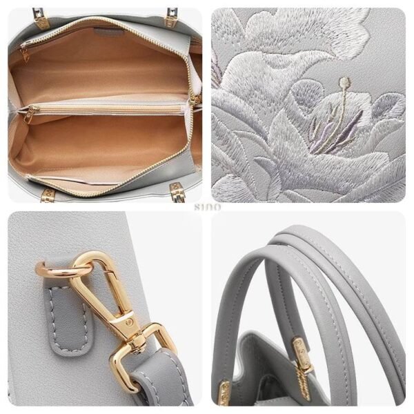 8_刺繍_レザー_グレー_トートバッグ_アザレア_レディース_ハンドバッグ_P120321 8_Embroidery_Leather_Grey_Tote_Bag_Azalea_Women_Handbag_P120321