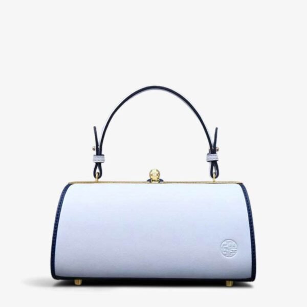 刺繍_レザー_青_蘭_シリンダー_チェーン_バレル_バッグ_-_中文2470707 Embroidery_Leather_Blue_Orchid_Cylinder_Chain_Barrel_Bag_-_SinoCultural-2470707