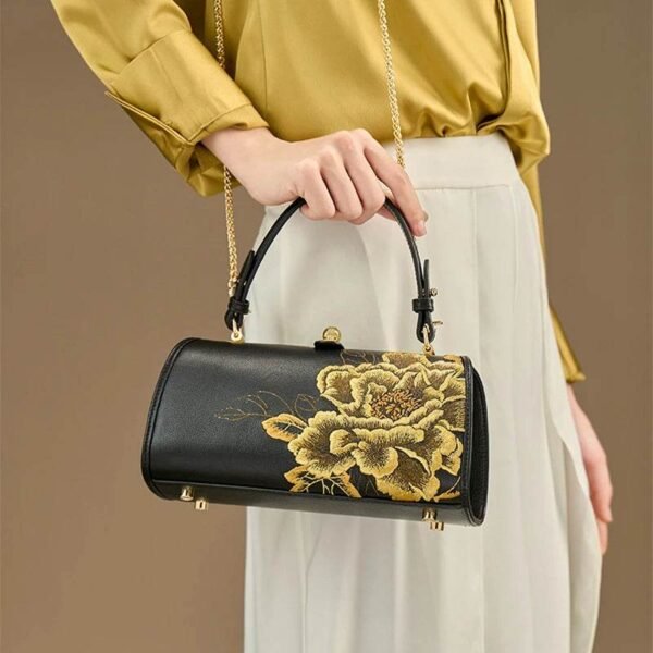 P110149_Embroidery_Leather_Chain_Barrel_Bag_Royal_Gold_Peony_Luxury_Handbag_7 P110149_Embroidery_Leather_Chain_Barrel_Bag_Royal_Gold_Peony_Luxury_Handbag_7