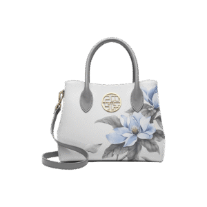 Leather Gardenia Floral Women's Crossbody Handbag