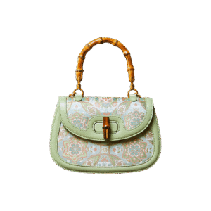 Song Brocade Mulberry Silk Bamboo Handle Handbag