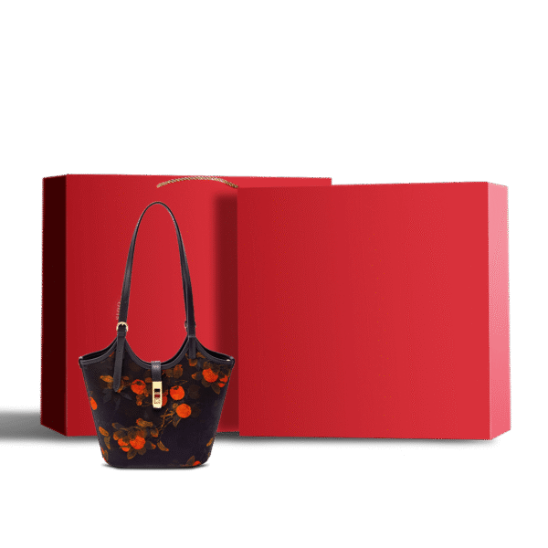 SinoCultural_-_Xiangyunsha_Silk_Leather_Printed_Persimmon_Bucket_Bag_YS120762 SinoCultural_-_Xiangyunsha_Silk_Leather_Printed_Persimmon_Bucket_Bag_YS120762