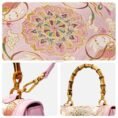 Song-Brocade-Pink-Mulberry-Silk-Handbag-Bamboo-Handle-Details-Embellishments