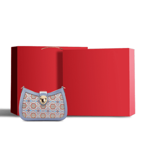 宋_ブロケード_レザー_ブルー_ショルダーバッグ_如意柄_FJ270038-1_S Song_Brocade_Leather_Blue_Shoulder_Bag_Ruyi_Pattern_FJ270038-1_S