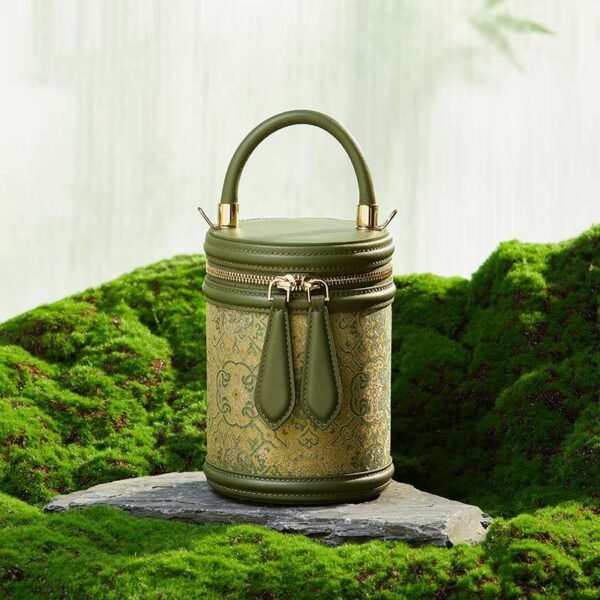 歌_ブロケード_レザー_バケット_シリンダー_バッグ_-_中文-2483278 Song_Brocade_Leather_Bucket_Cylinder_Bag_-_SinoCultural-2483278