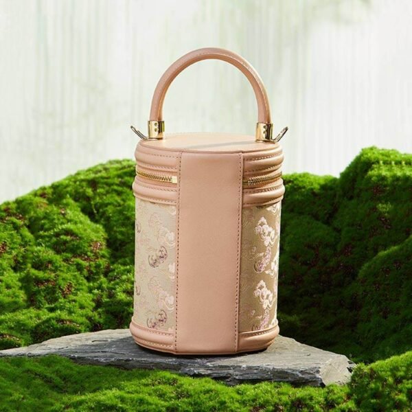歌_ブロケード_レザー_バケット_シリンダー_バッグ_-_中文-2483313 Song_Brocade_Leather_Bucket_Cylinder_Bag_-_SinoCultural-2483313