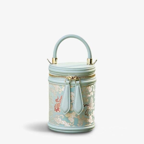 歌_ブロケード_レザー_バケット_シリンダー_バッグ_-_中文-2483346 Song_Brocade_Leather_Bucket_Cylinder_Bag_-_SinoCultural-2483346