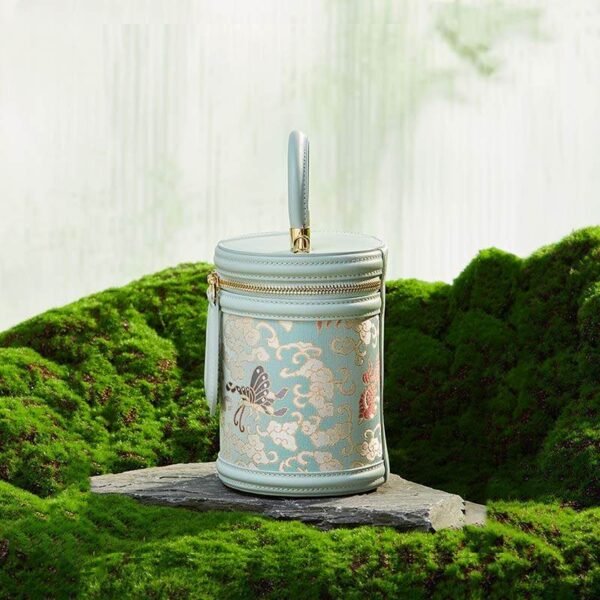 歌_ブロケード_レザー_バケット_シリンダー_バッグ_-_中文-2483361 Song_Brocade_Leather_Bucket_Cylinder_Bag_-_SinoCultural-2483361