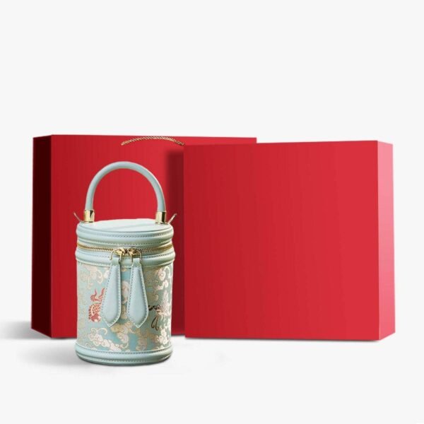 歌_ブロケード_レザー_バケット_シリンダー_バッグ_-_中文-2483374 Song_Brocade_Leather_Bucket_Cylinder_Bag_-_SinoCultural-2483374