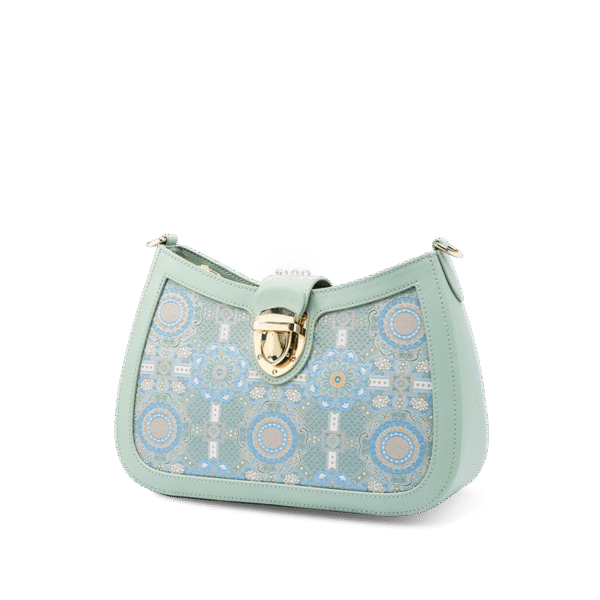 バッグ_グリーン_ショルダーバッグ_バダユン柄_FJ270038-2_34 Song_Brocade_Leather_Green_Shoulder_Bag_Badayun_Pattern_FJ270038-2_34