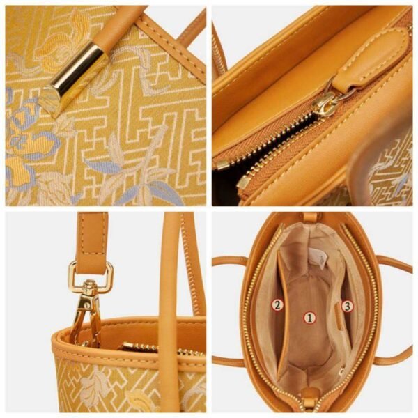 歌_ブロケード_桑_シルク_トート_バケツバッグ_-_中文-2483547 Song_Brocade_Mulberry_Silk_Tote_Bucket_Bag_-_SinoCultural-2483547