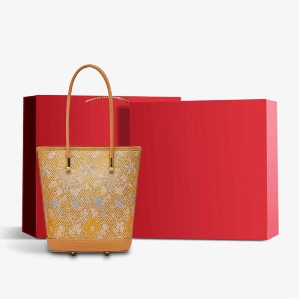 歌_ブロケード_桑_シルク_トート_バケツバッグ_-_中文-2483549 Song_Brocade_Mulberry_Silk_Tote_Bucket_Bag_-_SinoCultural-2483549