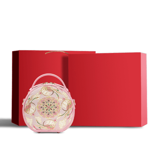 ソング_ブロケード_ピンク_レトロ_ラウンド_バッグ_ゴールデン_ロータス_ラッキー_ラビット_パターン_P12065502LP-1_d Song_Brocade_Pink_Retro_Round_Bag_Golden_Lotus_Lucky_Rabbit_Pattern_P12065502LP-1_d