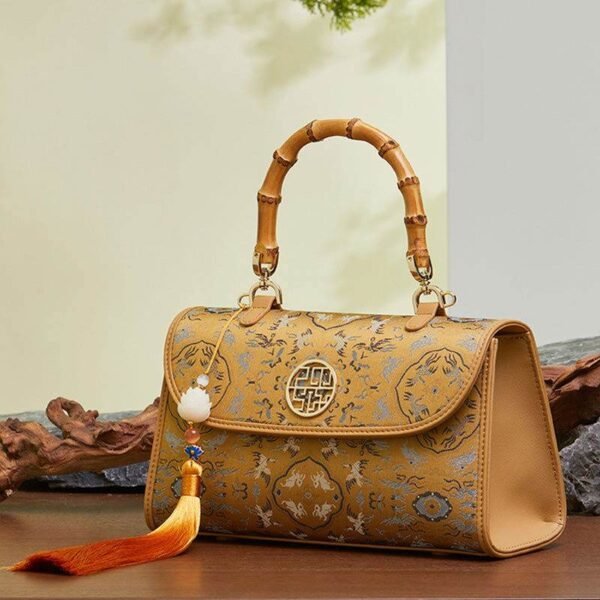 宋_ブロケード_絹_竹_ハンドバッグ_中文2483723 Song_Brocade_Silk_Bamboo_Handle_Handabag_-_SinoCultural-2483723