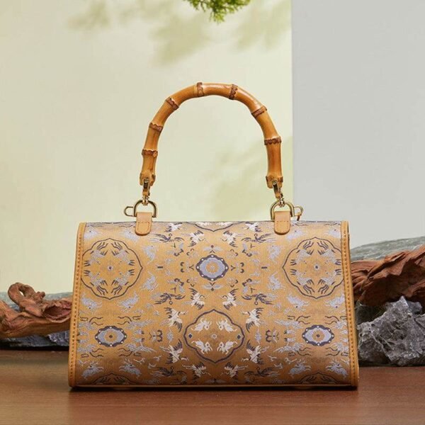 宋_ブロケード_絹_竹_ハンドバッグ_中文2483725 Song_Brocade_Silk_Bamboo_Handle_Handabag_-_SinoCultural-2483725