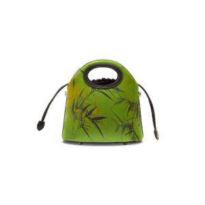 Xiangyunsha Silk Bamboo Green Drawstring Bucket Bag
