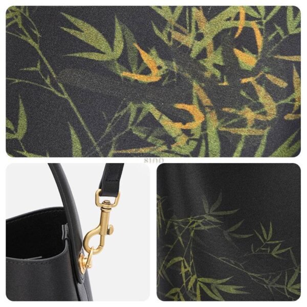 襄雲社_シルク_バンブープリント_クロスボディ_バケットバッグ_YS120757_77 Xiangyunsha_Silk_Bamboo_Print_Crossbody_Bucket_Bag_YS120757_77