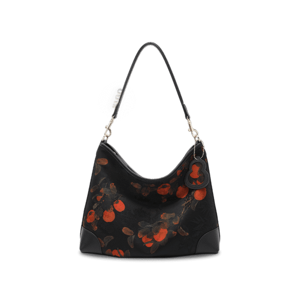 襄雲社_シルク_レザー_プリント_柿_ショルダーバッグ_YS220679_7 Xiangyunsha_Silk_Leather_Printed_Persimmon_Shoulder_Bag_YS220679_7