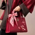 d0c_Embroidery_Leather_White_Commuting_Handbag_Orchid_with_Scarf