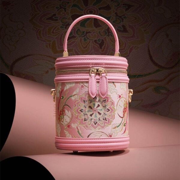 ef_Song_Brocade_Pink_Retro_Bucket_Bag_Golden_Lotus_Lucky_Rabbit_Pattern_P12065102 ef_Song_Brocade_Pink_Retro_Bucket_Bag_Golden_Lotus_Lucky_Rabbit_Pattern_P12065102