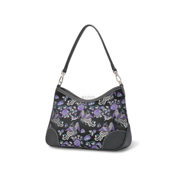 ラグジュアリーシュウブロケード ショルダーバッグ クラシックフェニックス 牡丹モチーフ サイドビュー luxury-shu-brocade-shoulder-bag-classic-phoenix-peony-motif-side-view