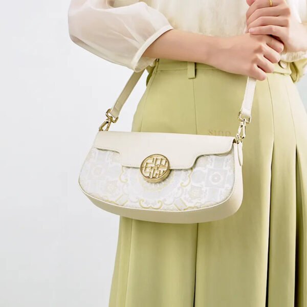 model-wearing-octagonal-brocade-bag-crossbody model-wearing-octagonal-brocade-bag-crossbody