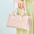 song-brocade-leather-handbag-pink-gold-dingsheng-motif-model-shoulder-handheld