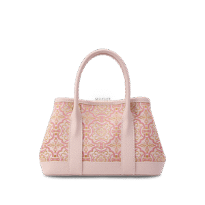 Song Brocade Pink DingSheng Motif Embroidery Leather Crossbody Bag